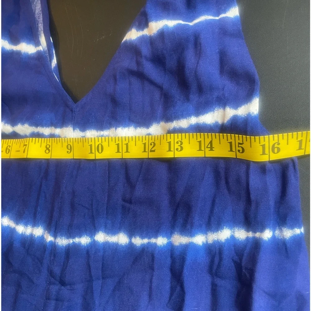 Blue, white Tie died jumper, shorts set onsie, Cover up, V neck,small - Picture 6 of 9